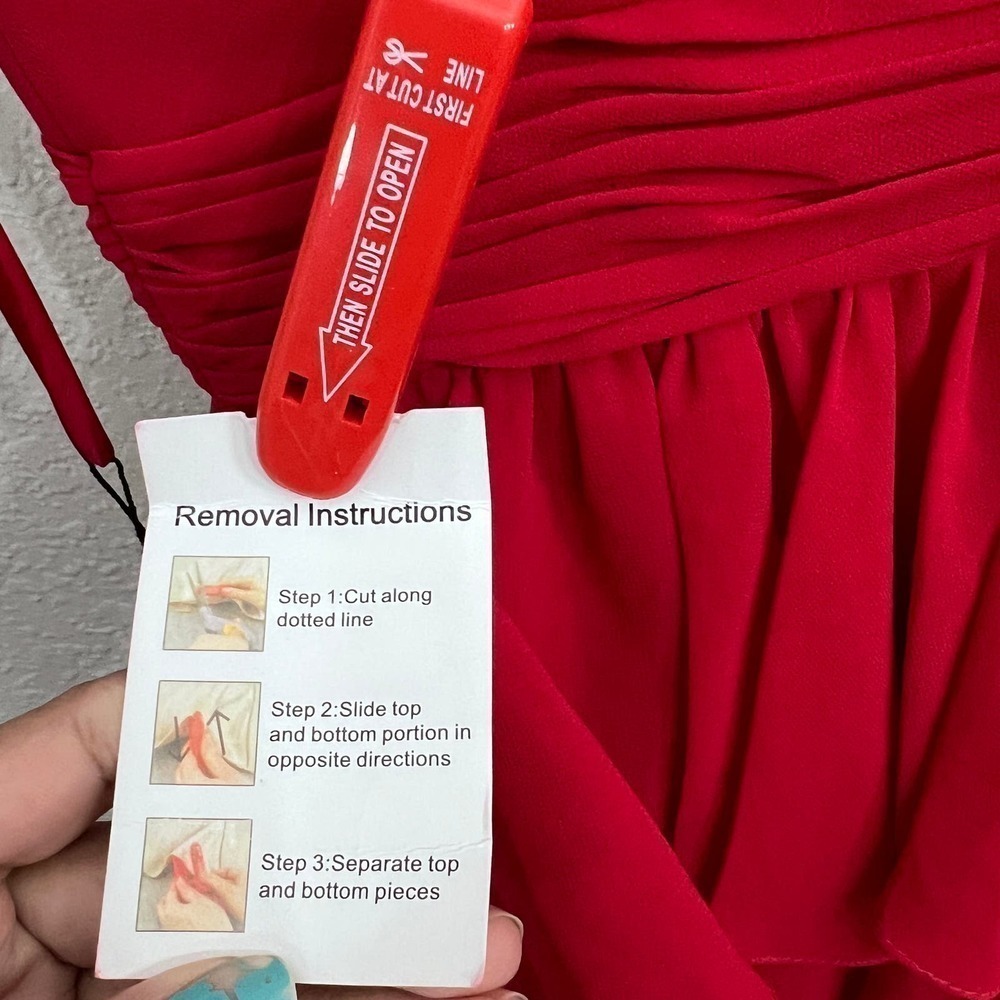 NEW Mac Duggal Nordstrom Red ruffle gown maxi dress size 2 - Picture 14 of 14